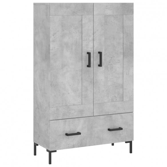 Buffet haut gris béton 69,5x31x115 cm bois d'ingénierie