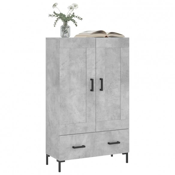 Buffet haut gris béton 69,5x31x115 cm bois d'ingénierie