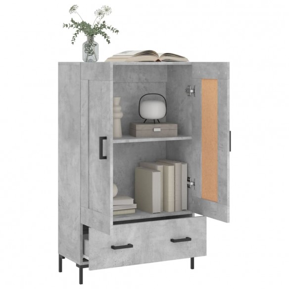 Buffet haut gris béton 69,5x31x115 cm bois d'ingénierie