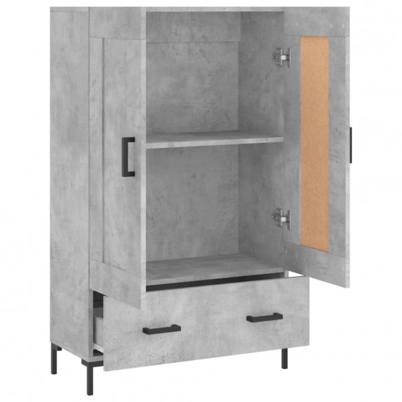 Buffet haut gris béton 69,5x31x115 cm bois d'ingénierie