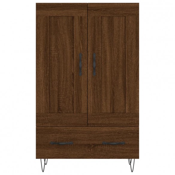 Buffet haut chêne marron 69,5x31x115 cm bois d'ingénierie