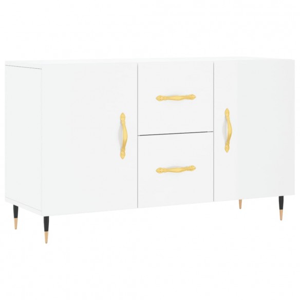 Buffet blanc brillant 100x36x60 cm bois d'ingénierie