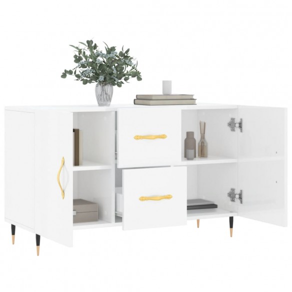 Buffet blanc brillant 100x36x60 cm bois d'ingénierie