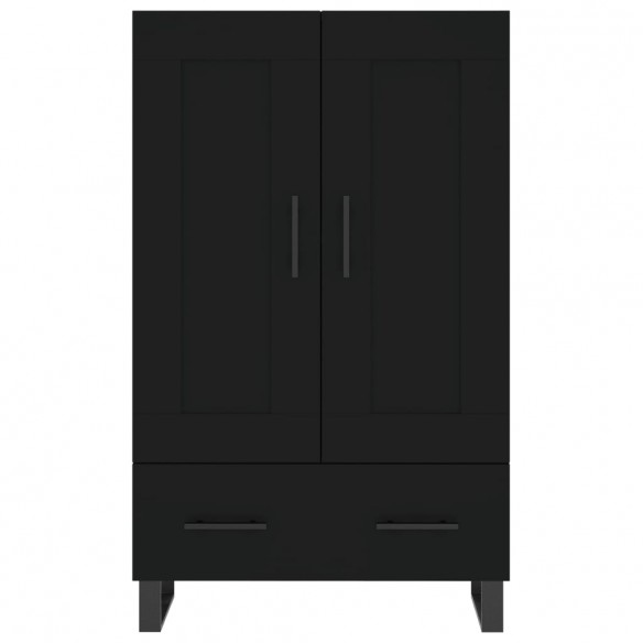 Buffet haut noir 69,5x31x115 cm bois d'ingénierie