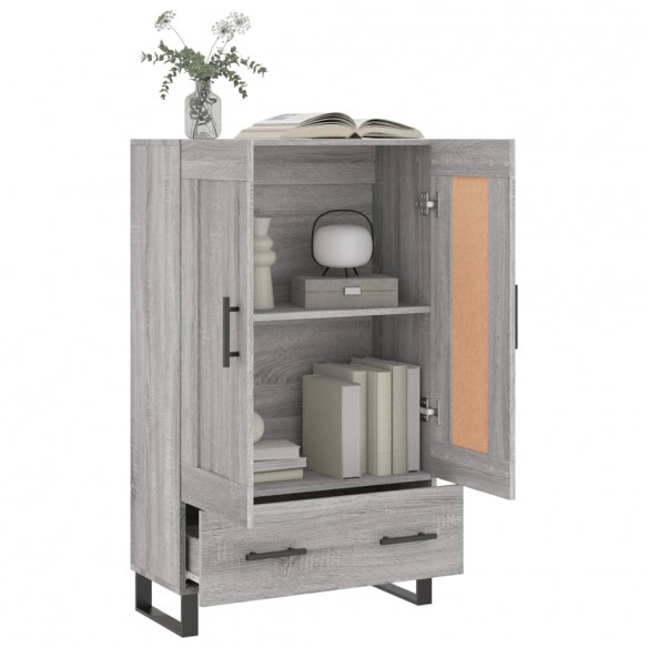 Buffet haut sonoma gris 69,5x31x115 cm bois d'ingénierie