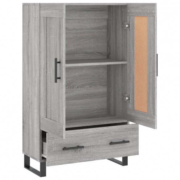 Buffet haut sonoma gris 69,5x31x115 cm bois d'ingénierie