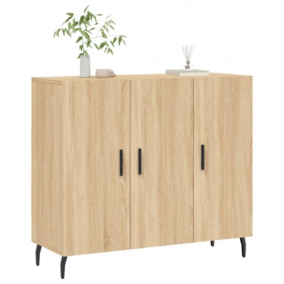 Buffet chêne sonoma 90x34x80 cm bois d'ingénierie