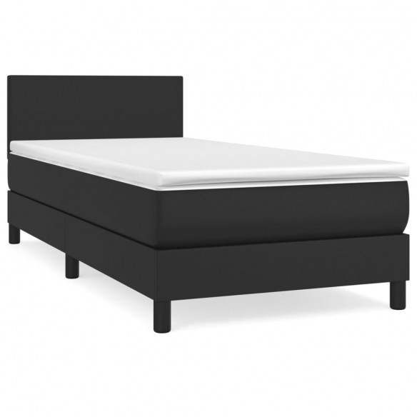 Cadre de lit avec matelas Noir 90x190 cm Similicuir