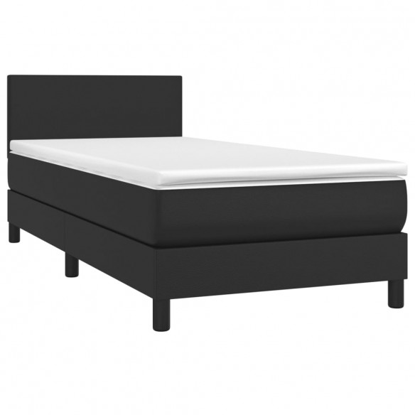 Cadre de lit avec matelas Noir 90x190 cm Similicuir