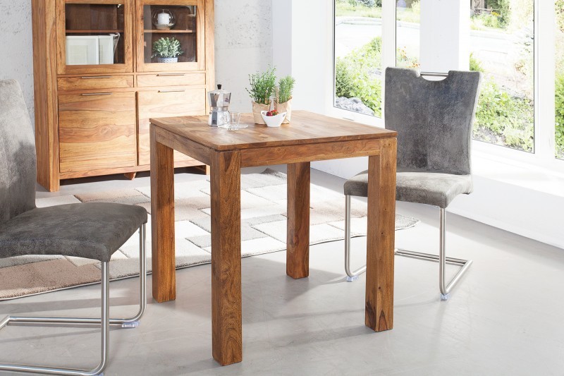 Table salle à manger carrée en bois massif