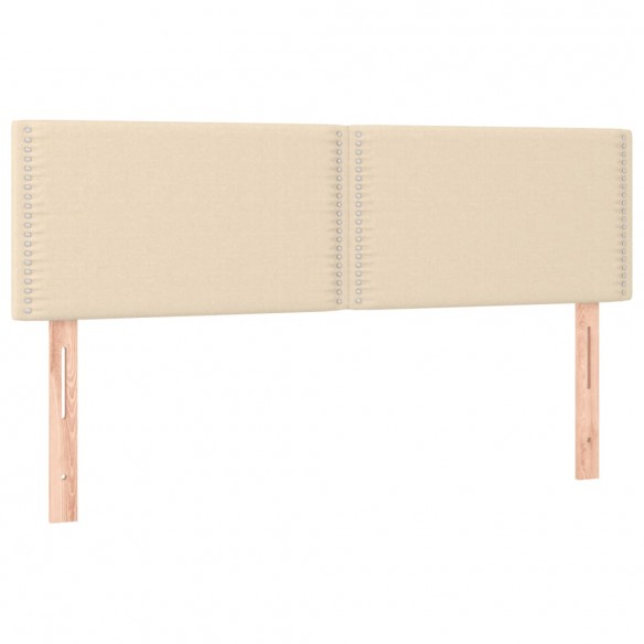 Cadre de lit avec matelas Crème 140x190 cm Tissu