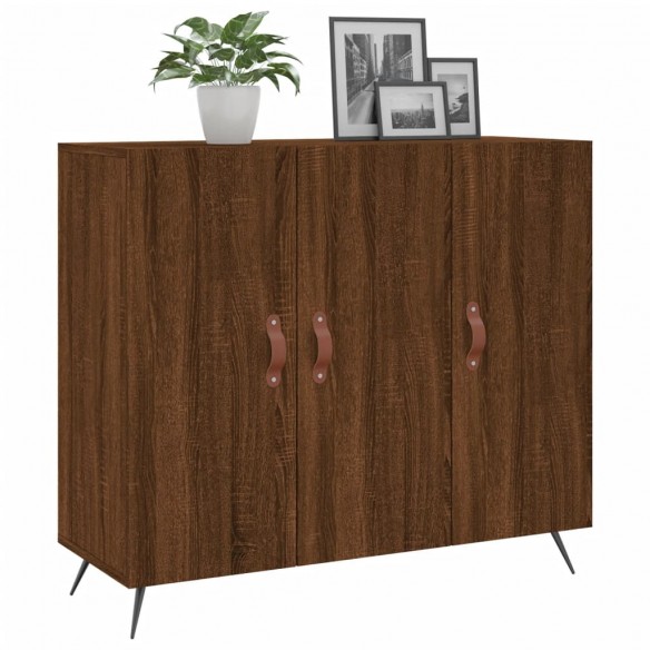 Buffet chêne marron 90x34x80 cm bois d'ingénierie