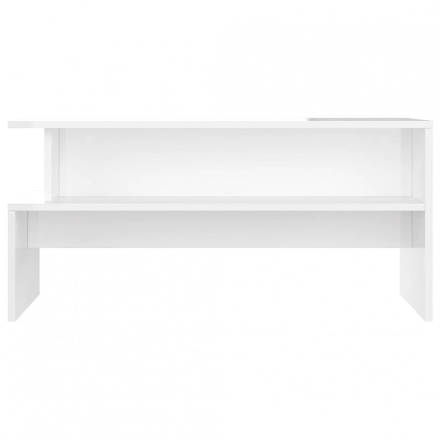 Table basse blanc brillant 90x55x42,5 cm bois d'ingénierie Table basse blanc brillant 90x55x42,5 cm bois d'ingénierie