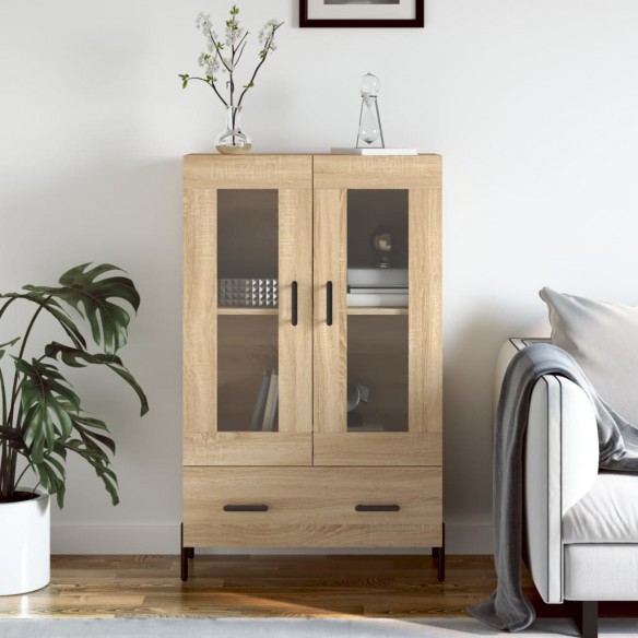 Buffet haut chêne sonoma 69,5x31x115 cm bois d'ingénierie