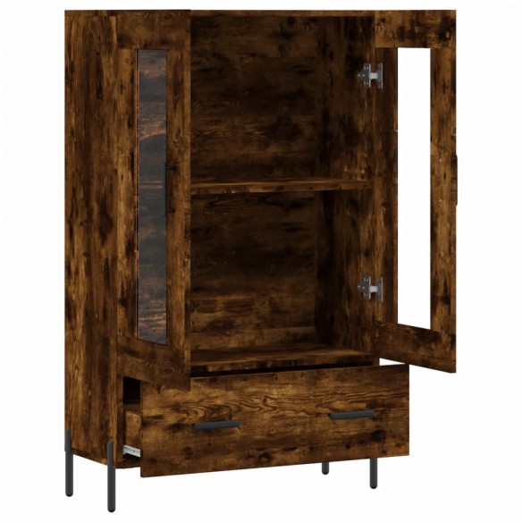 Buffet haut chêne fumé 69,5x31x115 cm bois d'ingénierie