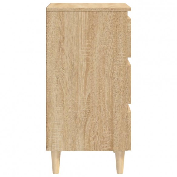 Table de chevet avec pieds en bois Chêne sonoma 40x35x69 cm
