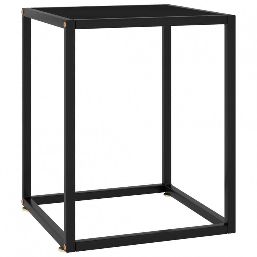 Table basse Noir avec verre noir 40x40x50 cm