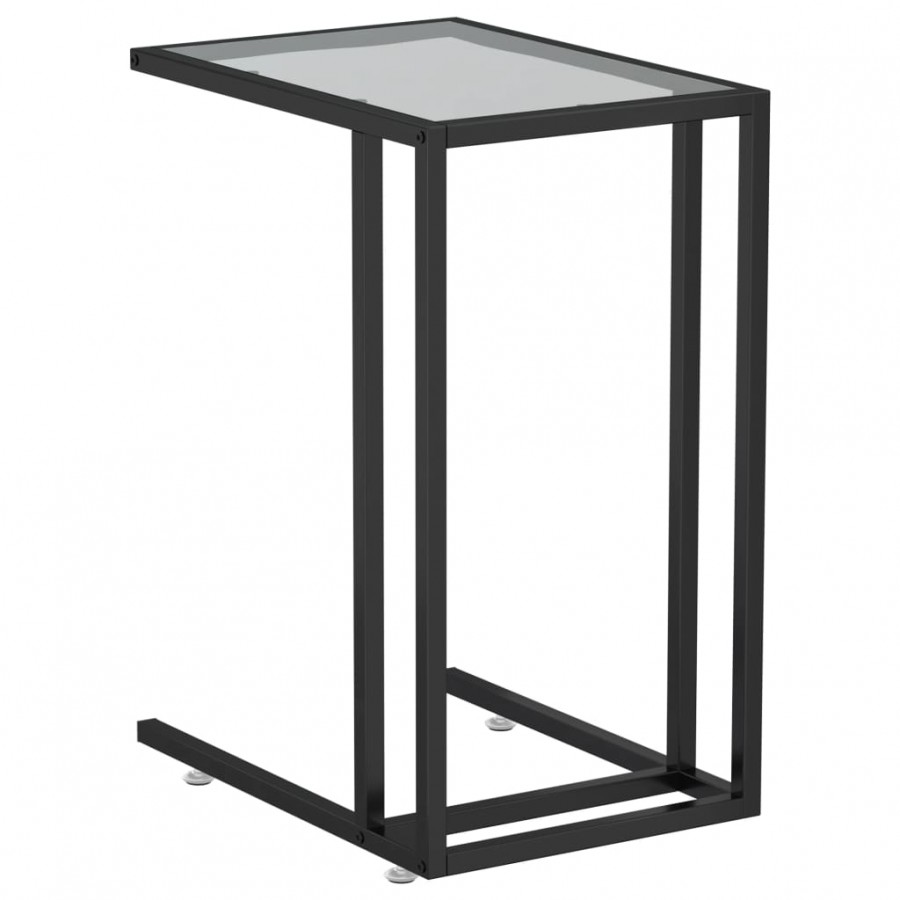 Table d'appoint pour ordinateur Noir 50x35x65 cm Verre trempé