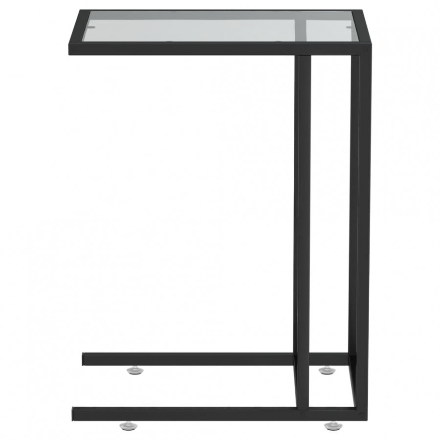 Table d'appoint pour ordinateur Noir 50x35x65 cm Verre trempé
