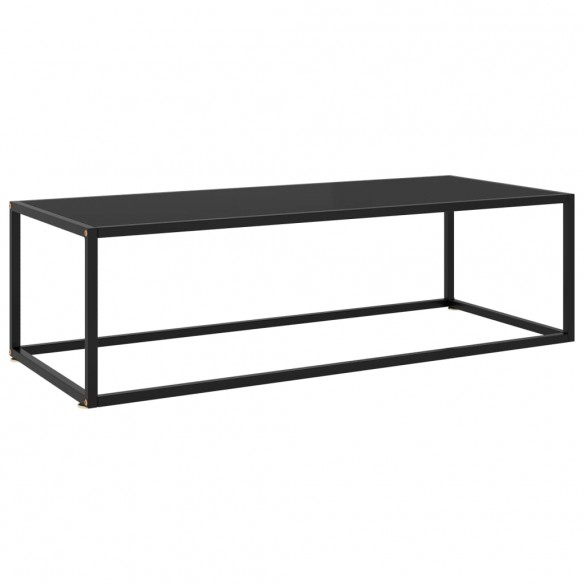 Table basse Noir avec verre noir 120x50x35 cm