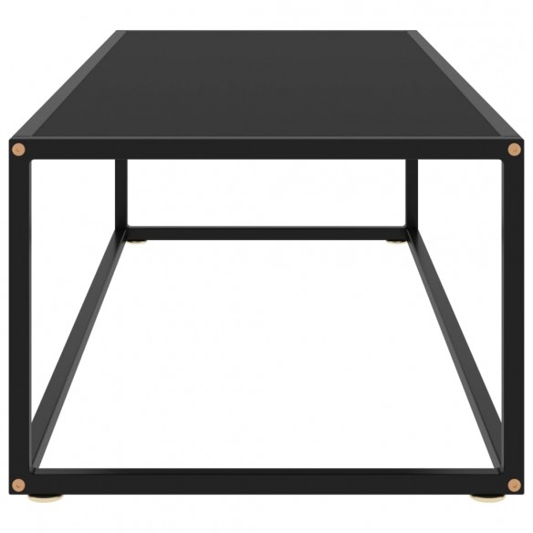 Table basse Noir avec verre noir 120x50x35 cm