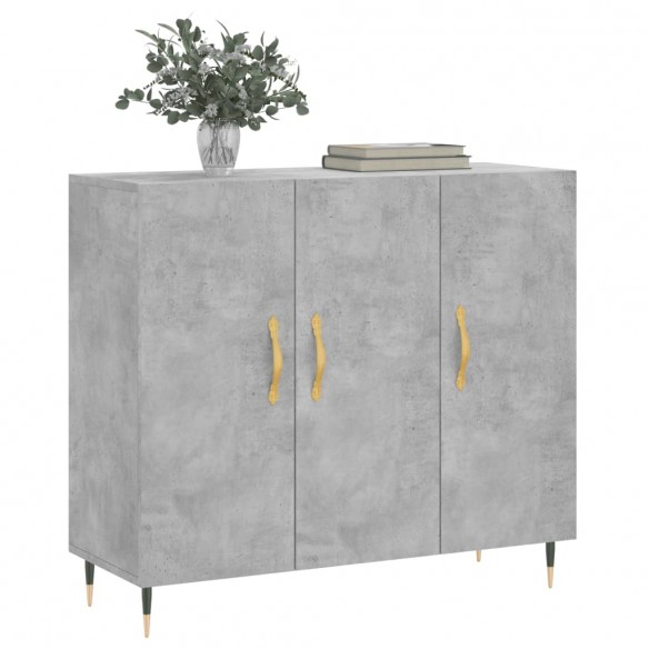 Buffet gris béton 90x34x80 cm bois d'ingénierie