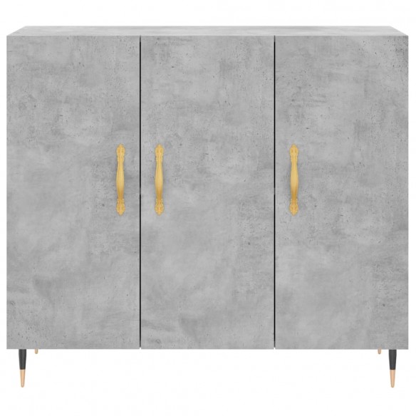 Buffet gris béton 90x34x80 cm bois d'ingénierie