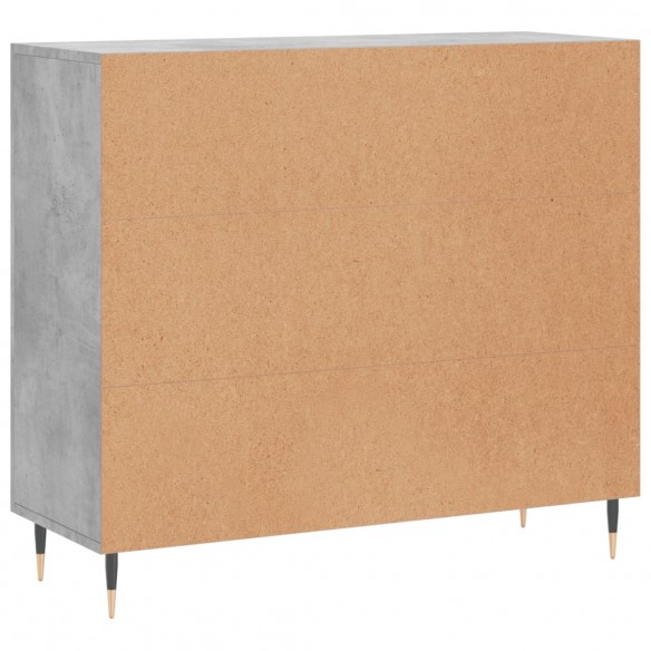 Buffet gris béton 90x34x80 cm bois d'ingénierie