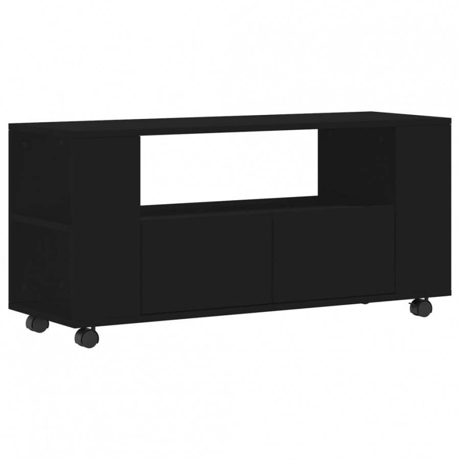 Meuble TV noir 102x34,5x43 cm bois d'ingénierie Meuble TV noir 102x34,5x43 cm bois d'ingénierie