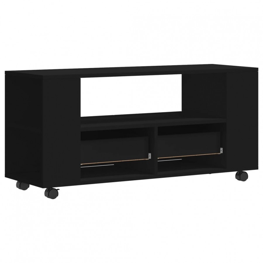 Meuble TV noir 102x34,5x43 cm bois d'ingénierie Meuble TV noir 102x34,5x43 cm bois d'ingénierie