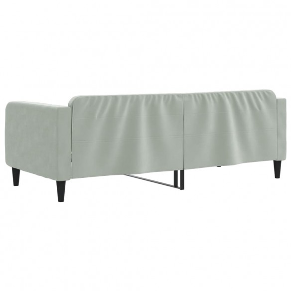 Lit de repos gris clair 90x200 cm velours