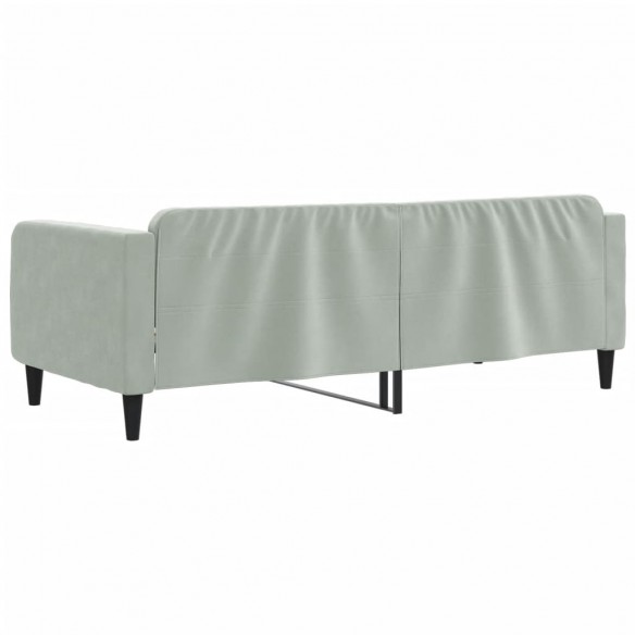 Lit de repos gris clair 90x190 cm velours