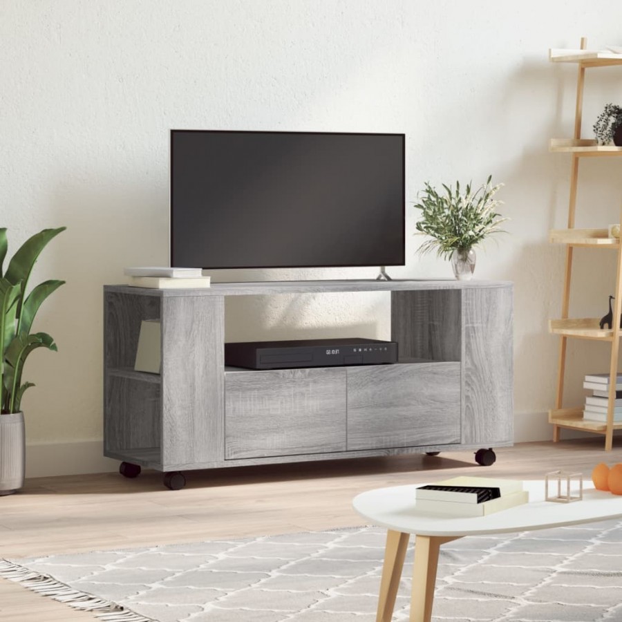 Meuble TV sonoma gris 102x34,5x43 cm bois d'ingénierie