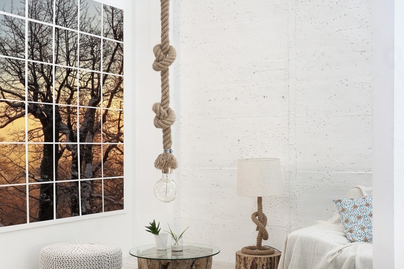 Lampe suspension design coloris naturel
