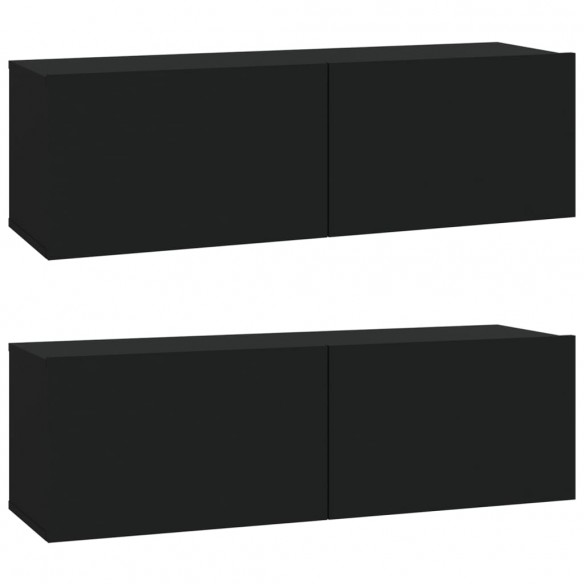 Ensemble de meubles TV 3 pcs Noir Bois d'ingénierie