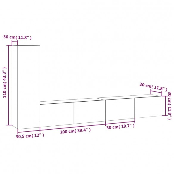 Ensemble de meubles TV 3 pcs Noir Bois d'ingénierie