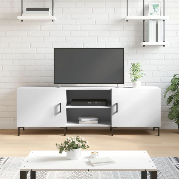 Meuble TV blanc 150x30x50 cm bois d'ingénierie