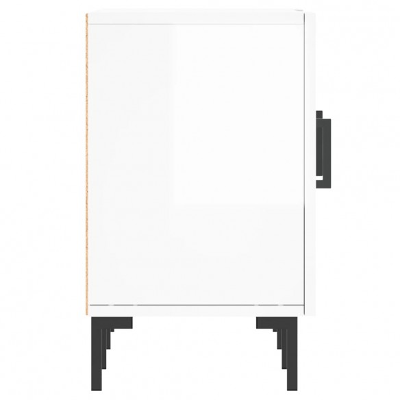 Meuble TV blanc brillant 150x30x50 cm bois d'ingénierie