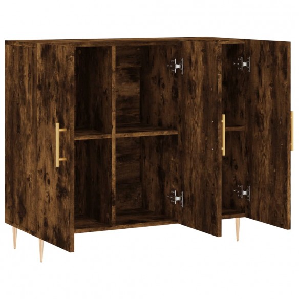 Buffet chêne fumé 90x34x80 cm bois d'ingénierie