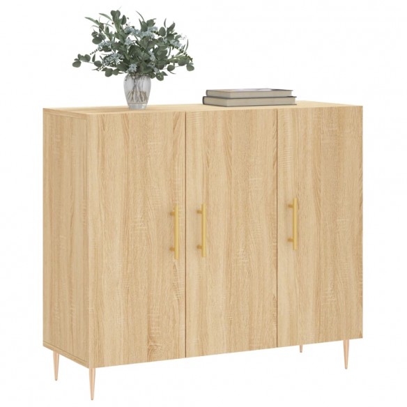 Buffet chêne sonoma 90x34x80 cm bois d'ingénierie