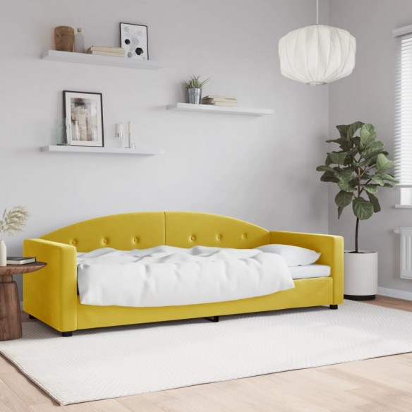 Lit de repos jaune 80x200 cm velours