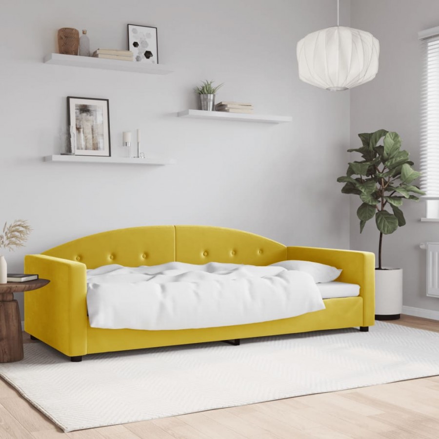 Lit de repos jaune 90x200 cm velours