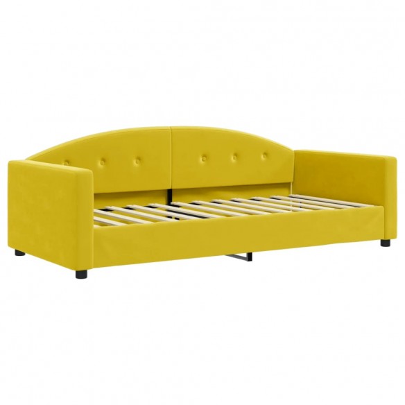 Lit de repos jaune 90x200 cm velours