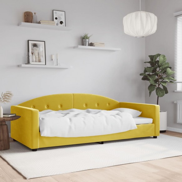 Lit de repos jaune 100x200 cm velours