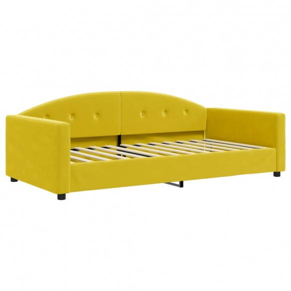 Lit de repos jaune 100x200 cm velours