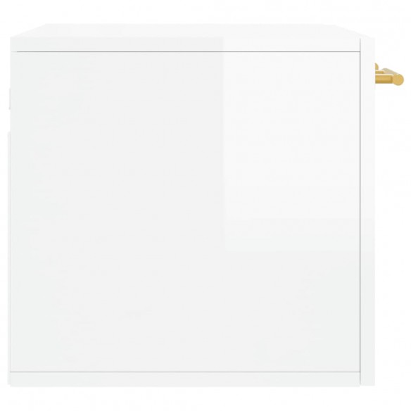 Armoire murale Blanc brillant 60x36,5x35 cm Bois d'ingénierie