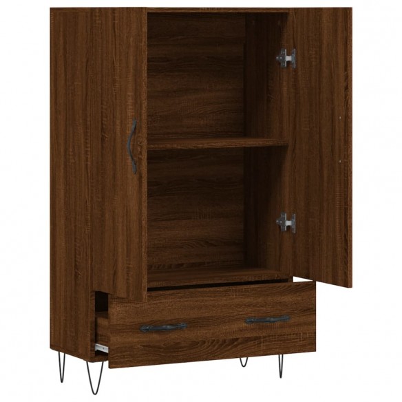 Buffet haut chêne marron 69,5x31x115 cm bois d'ingénierie