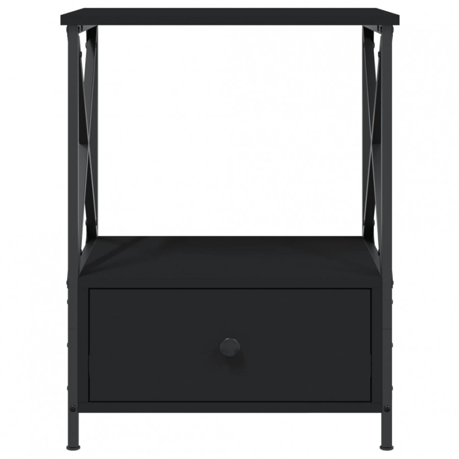 Tables de chevet 2 pcs noir 50x41x65 cm bois d’ingénierie