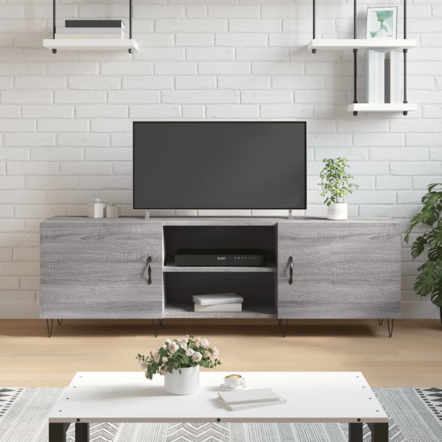 Meuble TV sonoma gris 150x30x50 cm bois d'ingénierie