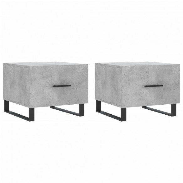 Tables basses 2 pcs gris béton 50x50x40 cm bois d'ingénierie